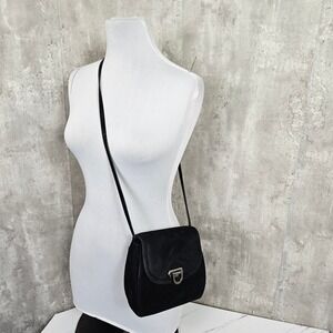 Vintage 90s Frenchy of California Suede Leather Crossbody Bag Flap Closure Small